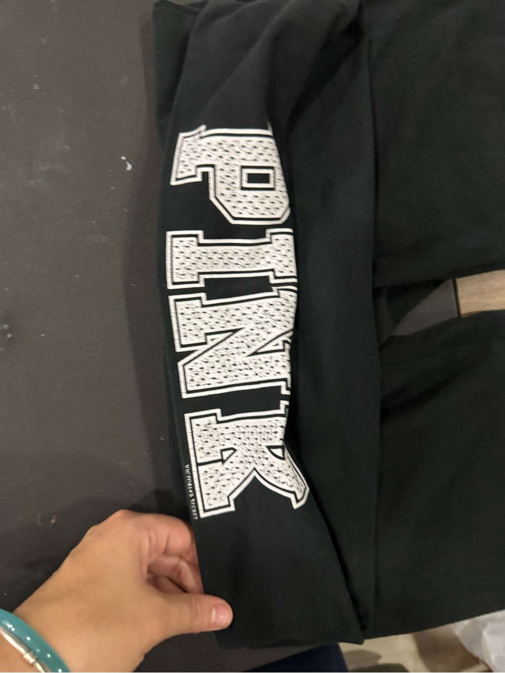Y2k Pink Victoria's Secret Black Flare Leggings